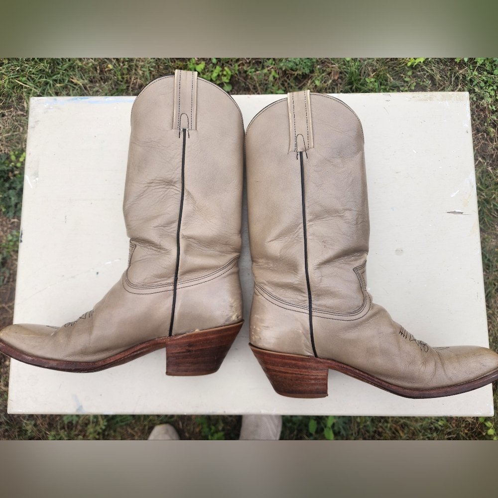 Frye Western Leather Boots HOST PICK Stacked Heel Men's Size 10 1/2 D USA - Picture 7 of 10